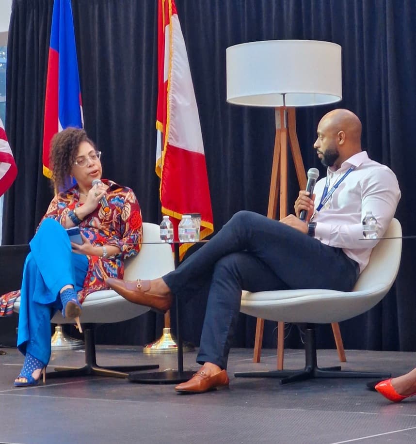 Frank speaking at a panel discussion